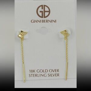 Giani Bernini Gold Butterfly Threader Linear Earrings